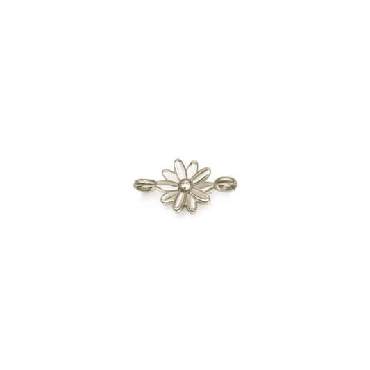 Permanent Jewelry, connector charm, daisy, sterling silver
