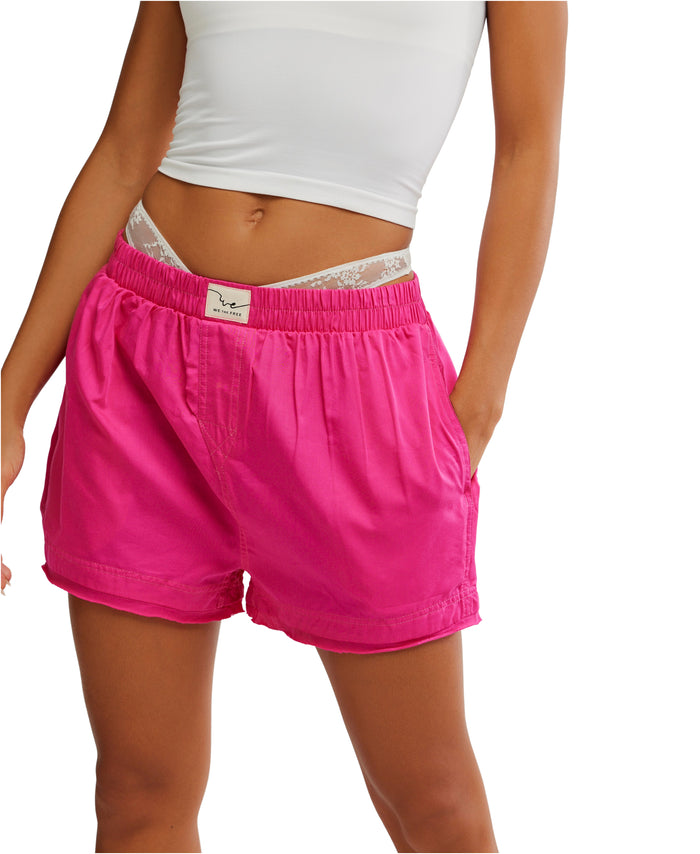 Day To Day Solid Boxers in Pink Peacock - Madison's Niche