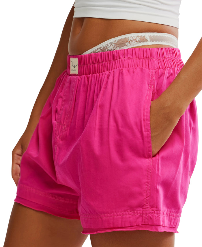 Day To Day Solid Boxers in Pink Peacock - Madison's Niche