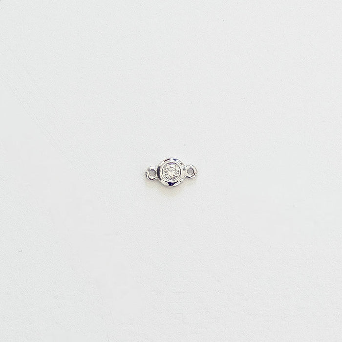Diamond Bezel Connector, 14k Solid White Gold