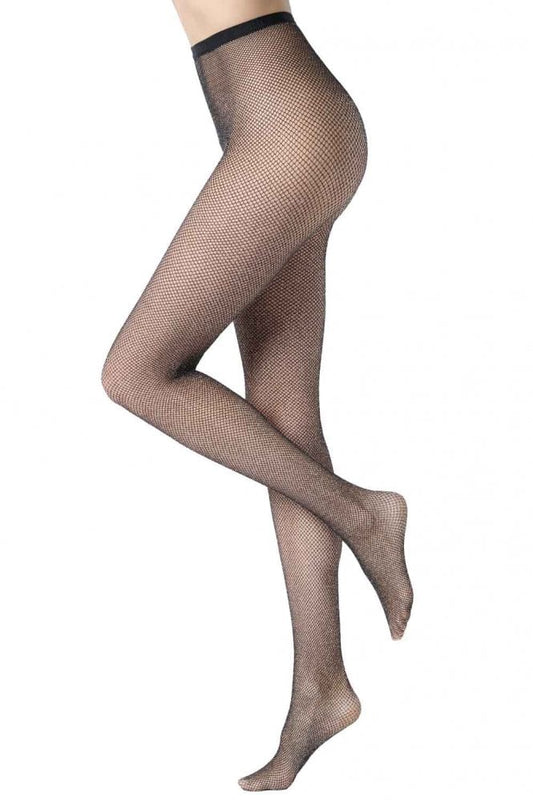 Black Diamond Tricot Tights By Oroblu on a white background