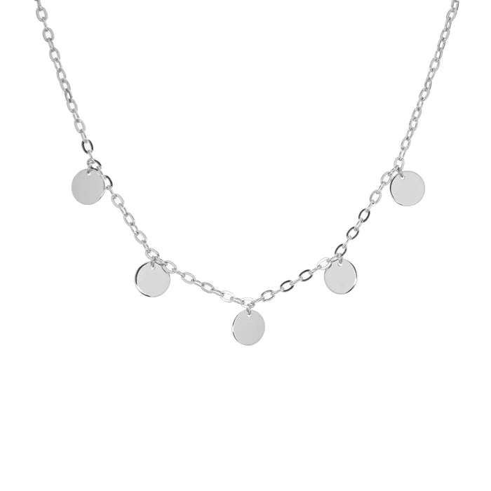 Disc Charms Necklace in Silver - Madison's Niche