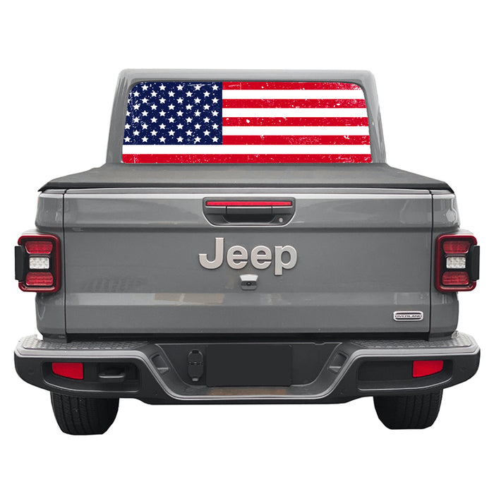 Distressed Old Glory Rear Window Decal