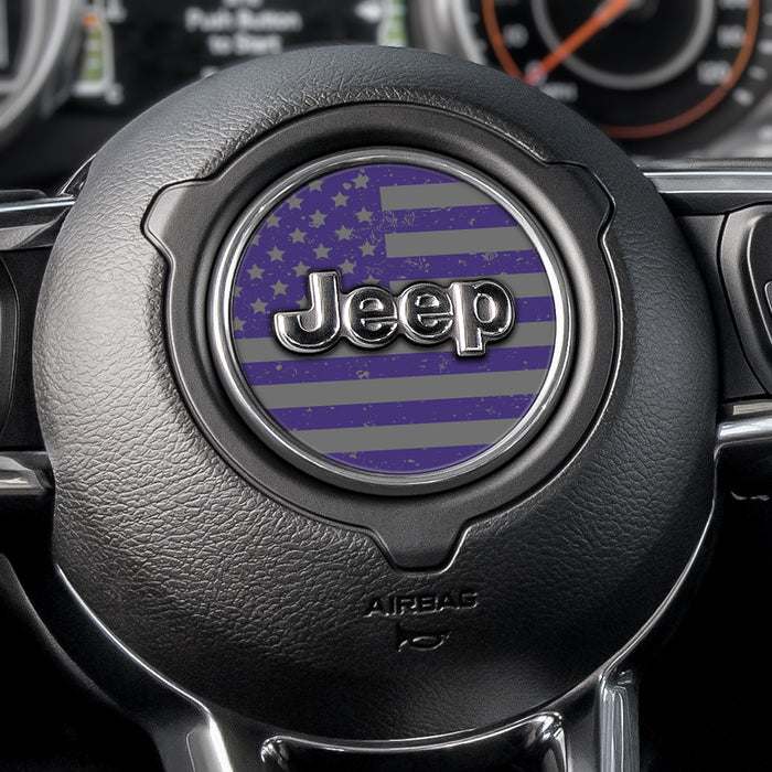 Distressed Purple & Silver Steering Wheel Decal