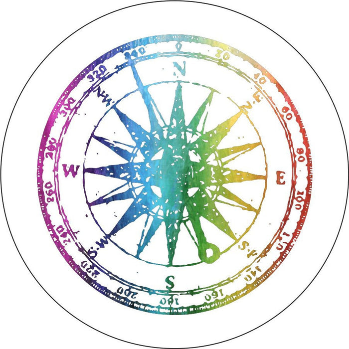 Distressed Rainbow Compass 2