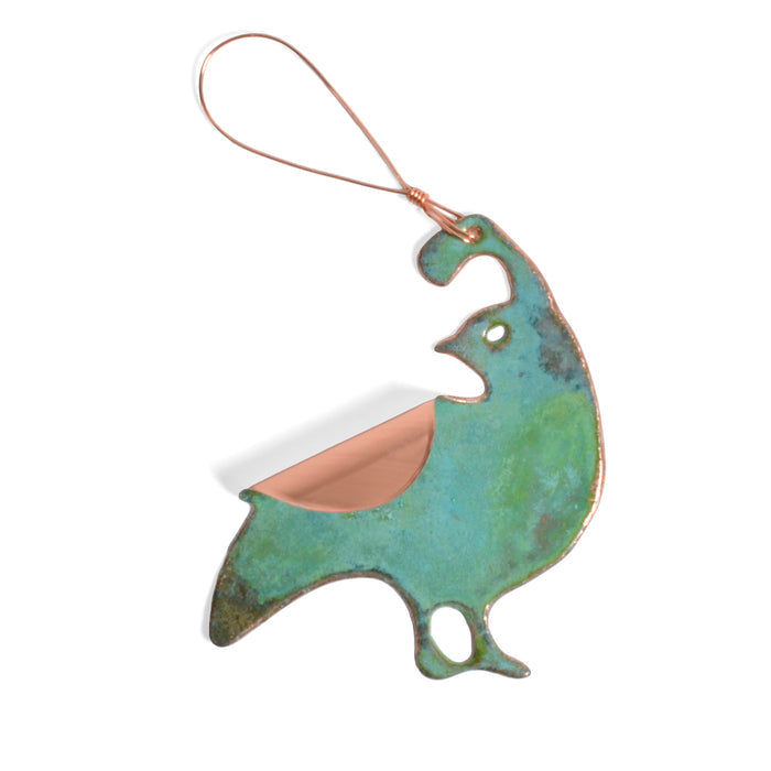 Dos Damas Designs Quail Copper Ornament