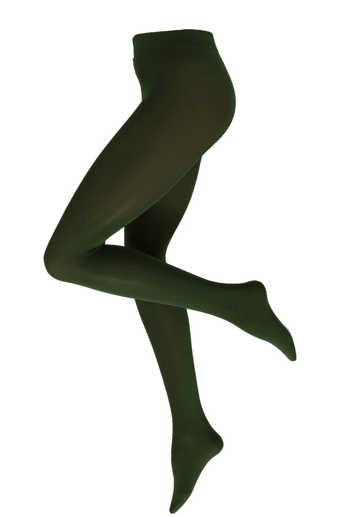 Forest  green  plus size tights on a white background