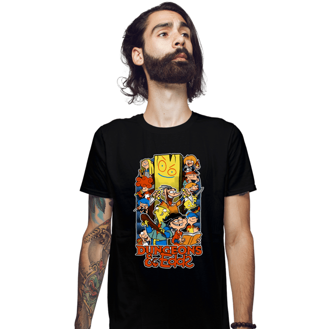 Daily_Deal_Shirts Fitted Shirts, Mens / Small / Black Dungeons & Edds