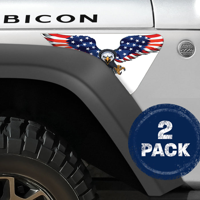 Eagle Flag 2pc Vinyl Fender Decal