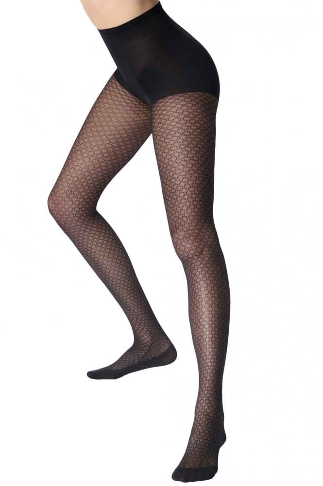 Oroblu Eco Sneakers Black Chain Design Tights on a white background