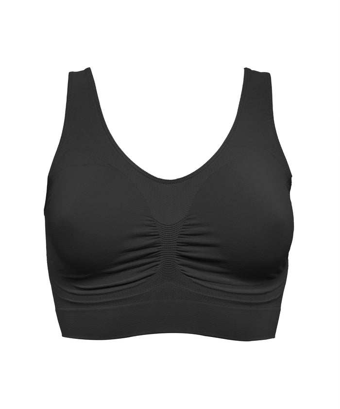 Black comfort  bra on a white background