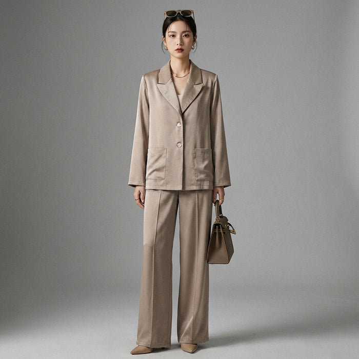 Ensemble tailleur oversize femme noir - Mode Coréenne élégante - Taille XS