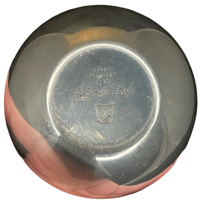 Engraved Stieff Pewter Jefferson Cup "JCS".