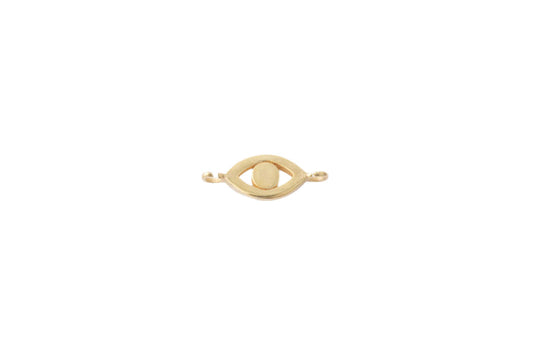 Evil Eye Connector, 14k Solid Yellow Gold