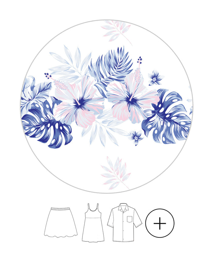 Father Daughter Set in Cross Hibiscus