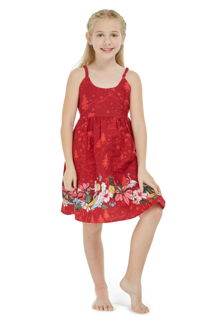 Father Daughter Set in Cross Santa Red