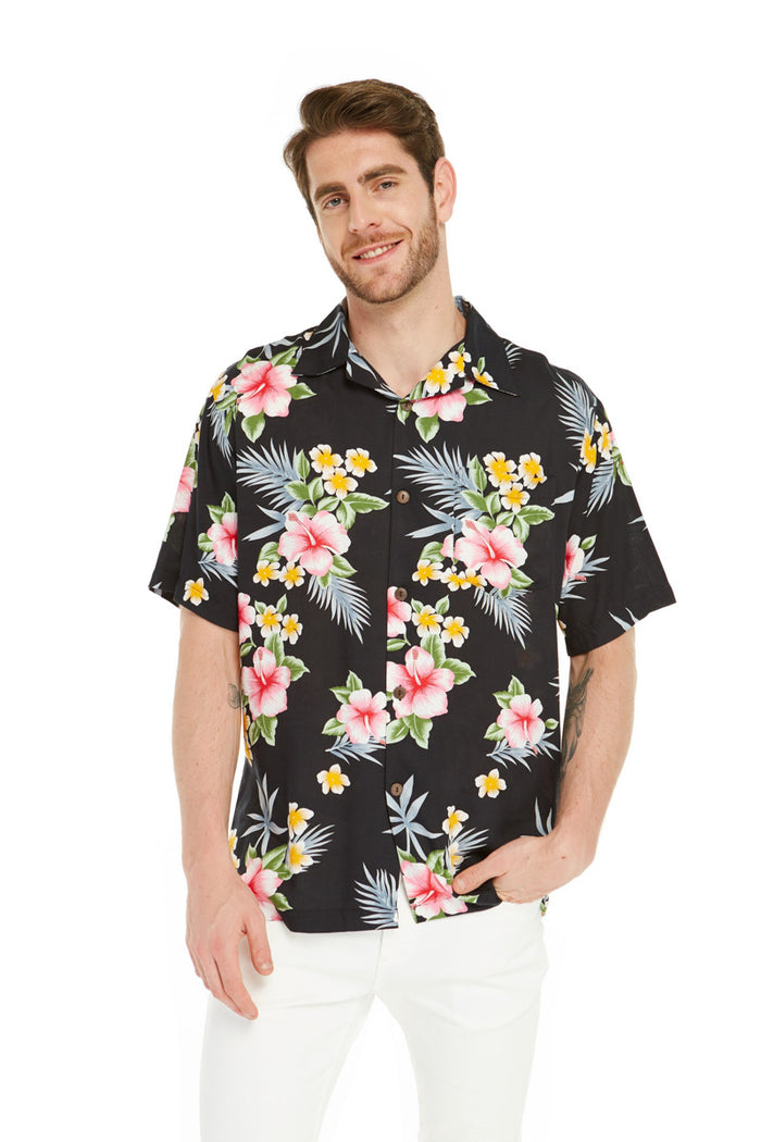 Father Daughter Set in Hibiscus Black