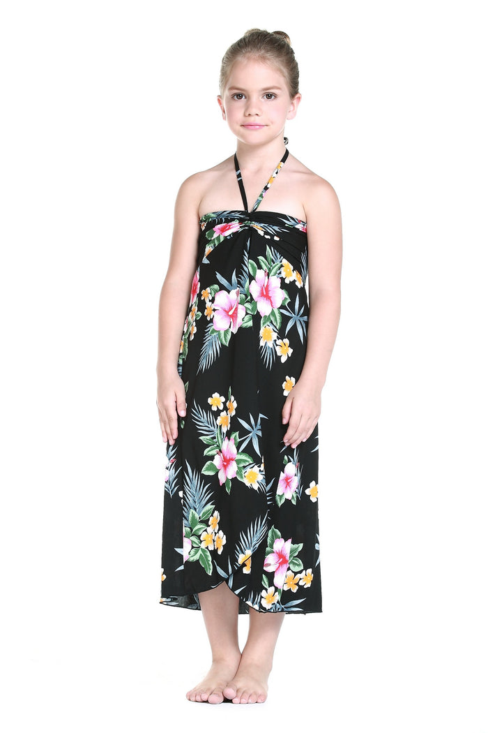 Father Daughter Set in Hibiscus Black