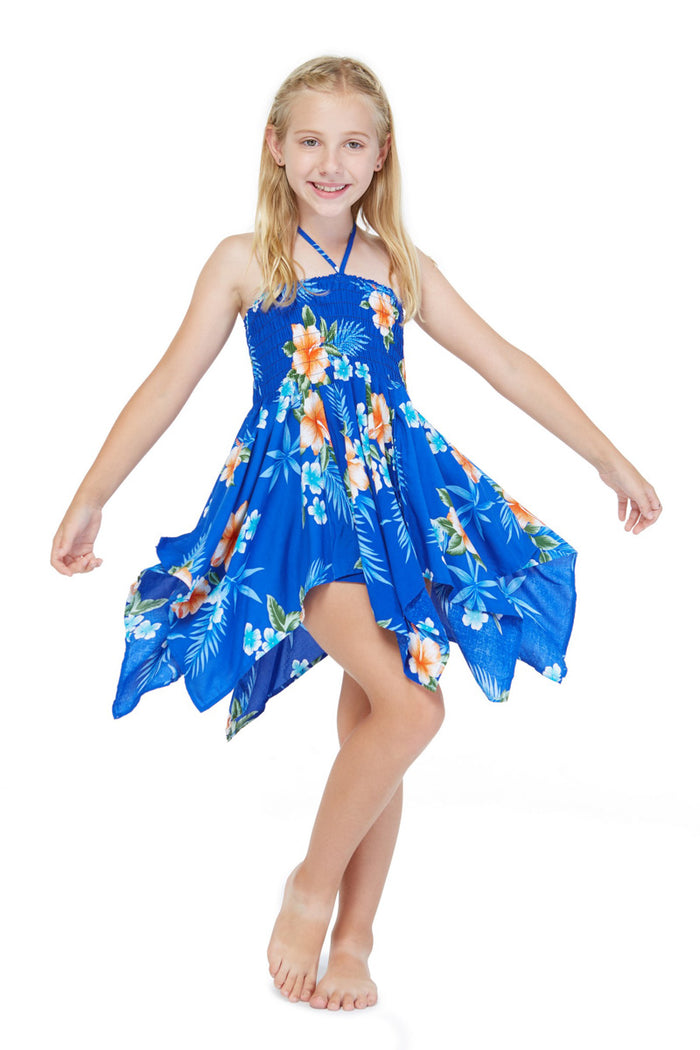 Father Daughter Set in Hibiscus Blue