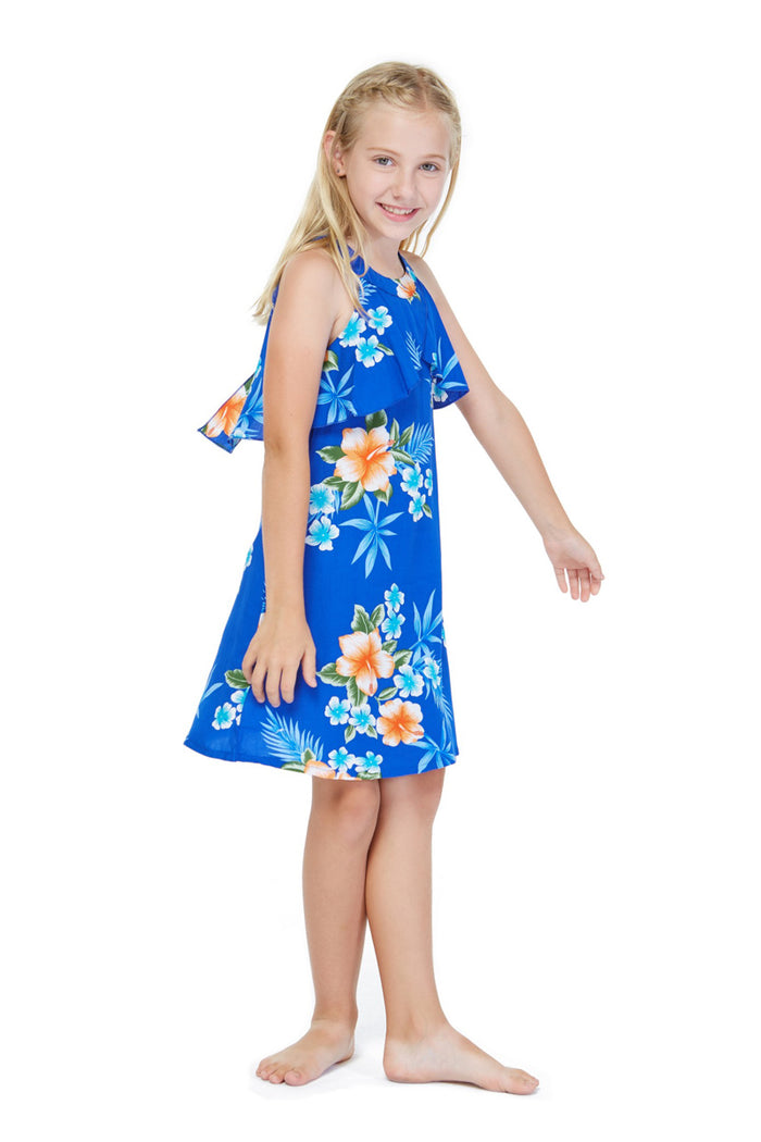 Father Daughter Set in Hibiscus Blue