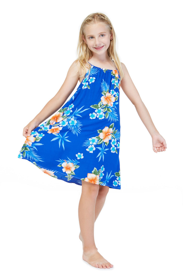 Father Daughter Set in Hibiscus Blue