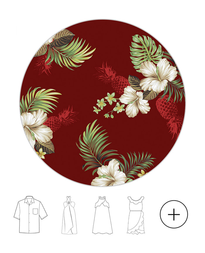 Father Daughter Set in Pineapple Garden Red