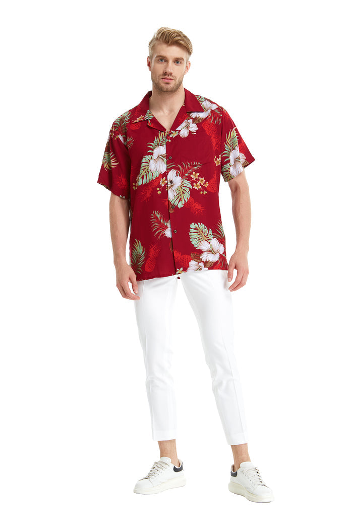 Father Daughter Set in Pineapple Garden Red