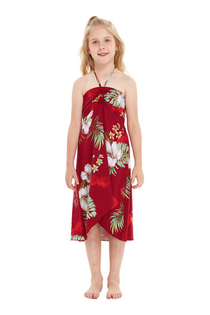 Father Daughter Set in Pineapple Garden Red