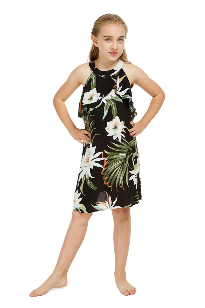 Father Daughter Set in Wispy Cereus Black