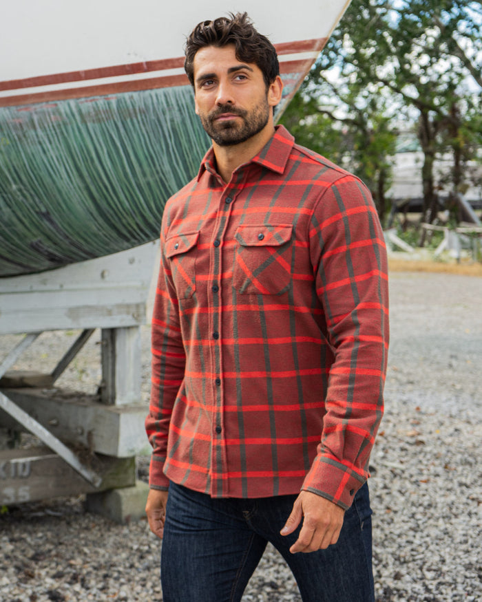 Field Grand Flannel - Brick Windowpane