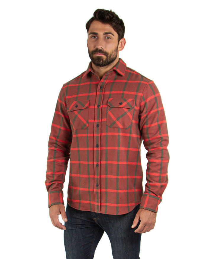 Field Grand Flannel - Brick Windowpane