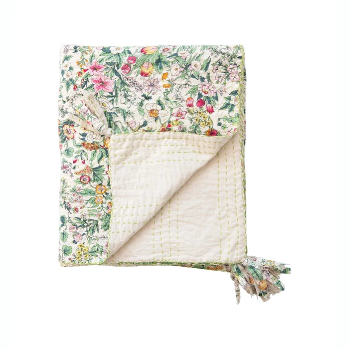 Floral Kantha Throw - Madison's Niche