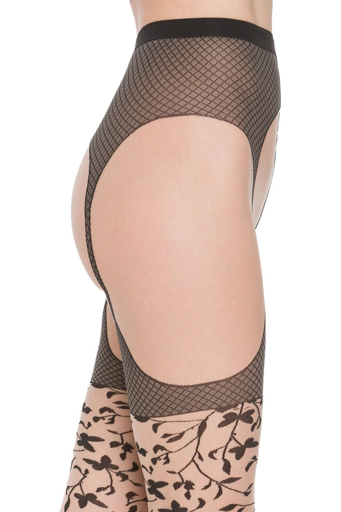 Wolford floral patterned stocking effect tights  on a white background