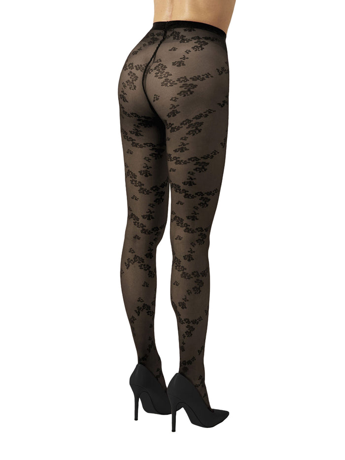 Black floral patterned tights by Wolford