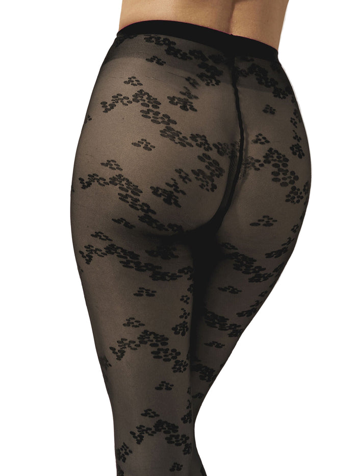 Wolford Floral  patterned black tights
