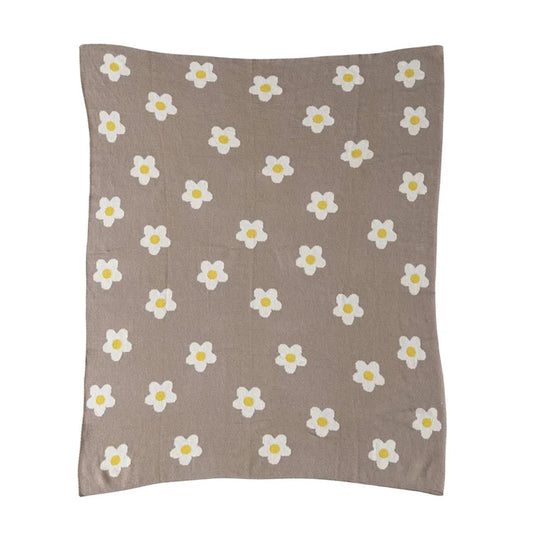 Flower Knit Baby Blanket - Madison's Niche