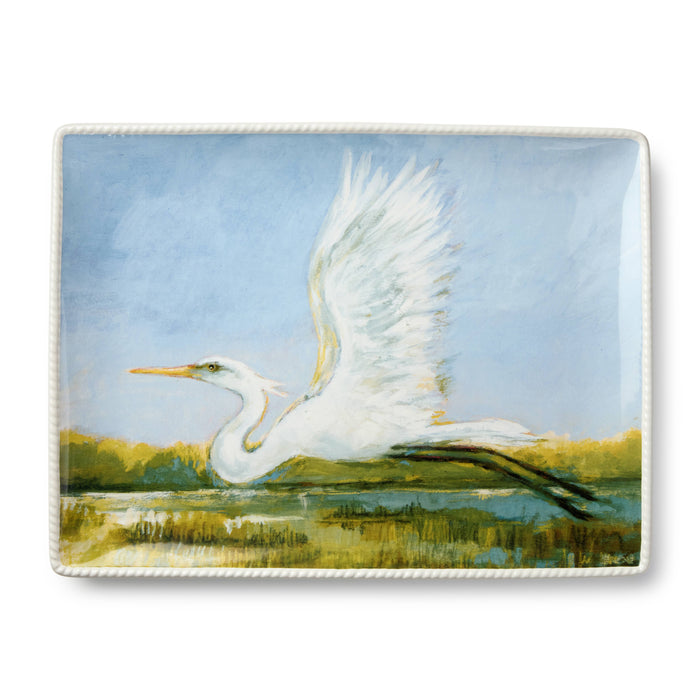 Flying Egret Rectangular Platter 16" x 12" - 318 Art & Frame