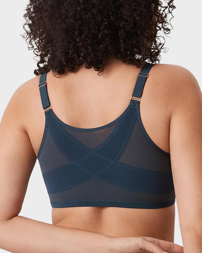 Front Closure Mesh Support Bra