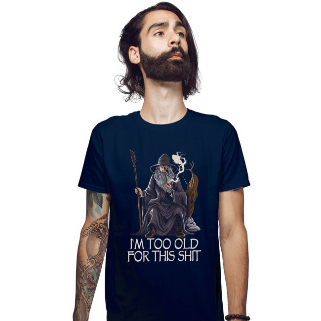 Daily_Deal_Shirts Fitted Shirts, Mens / Small / Navy Gandalf Is Too Old