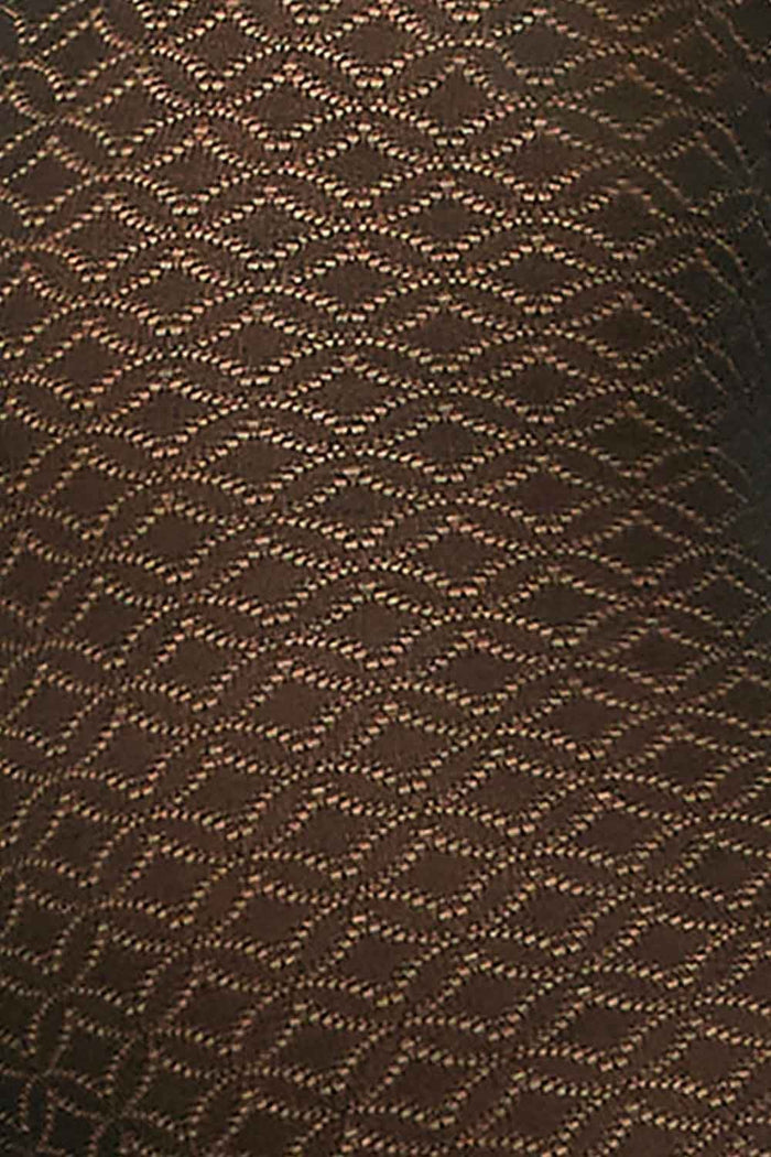 Close-up of brown fabric with a diamond pattern