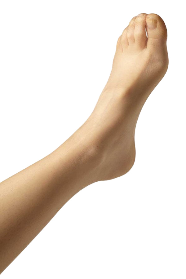 Partial view of a foot and leg showing the Gipsy Gloss Luxury Tights on