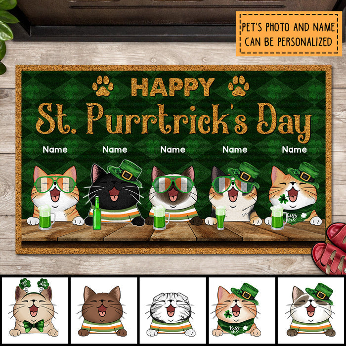 Go Home Unless You Brought Alcohol And Cat Treats, Patrick's Day Mat, Personalized Cat Breeds Doormat, Cat Lovers Gifts