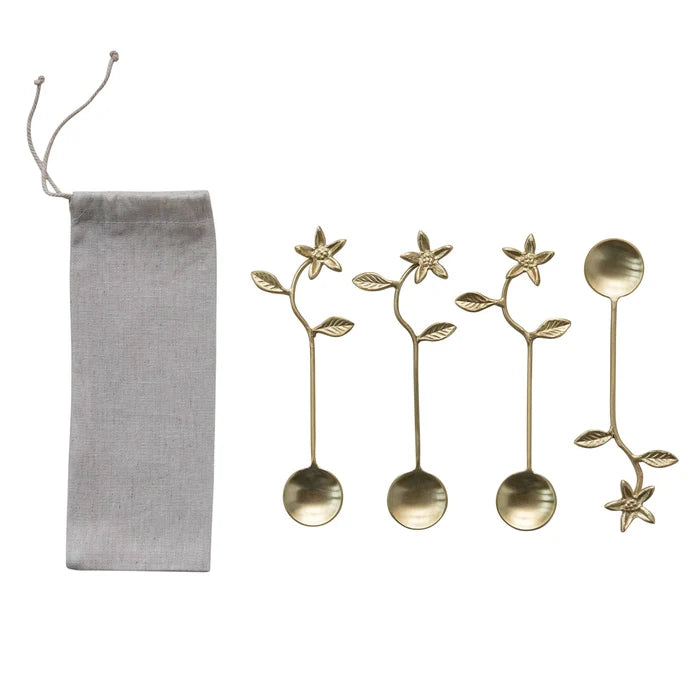 Gold Flower Spoon Set - Madison's Niche