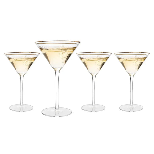 Gold Rim Martini Glass - Madison's Niche