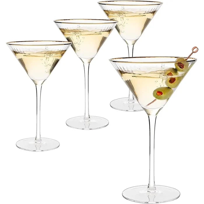 Gold Rim Martini Glass - Madison's Niche