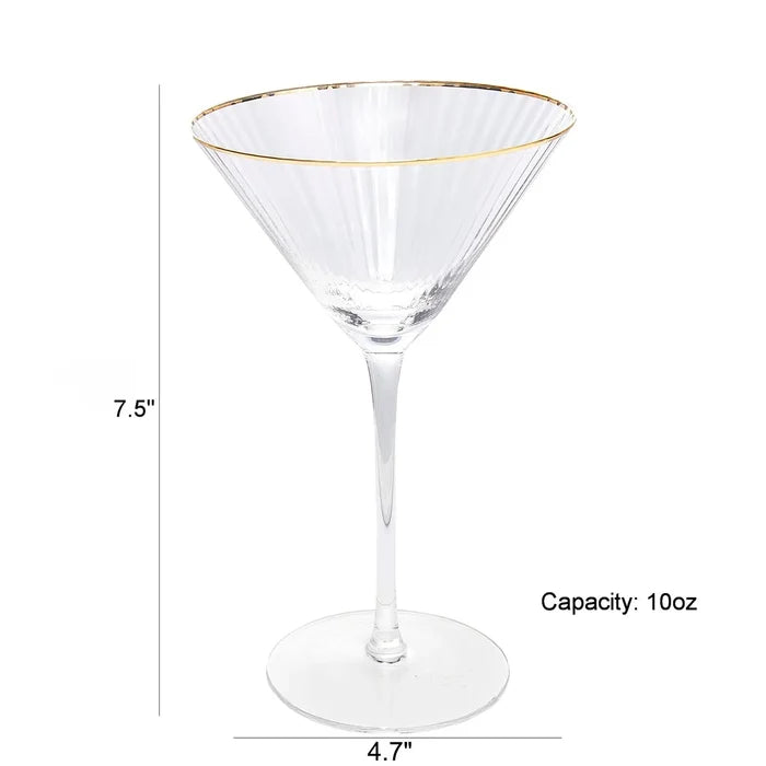 Gold Rim Martini Glass - Madison's Niche