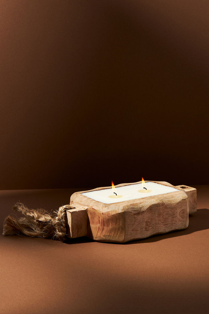 Grapefruit Pine Small Driftwood Candle Tray - Madison's Niche