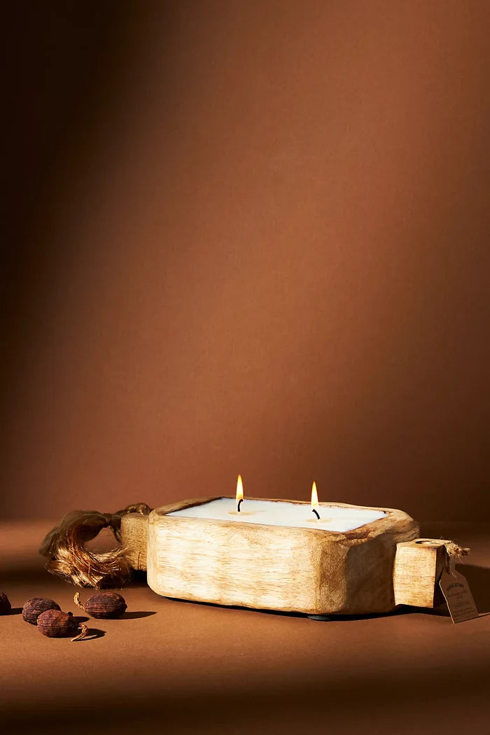 Grapefruit Pine Small Driftwood Candle Tray - Madison's Niche