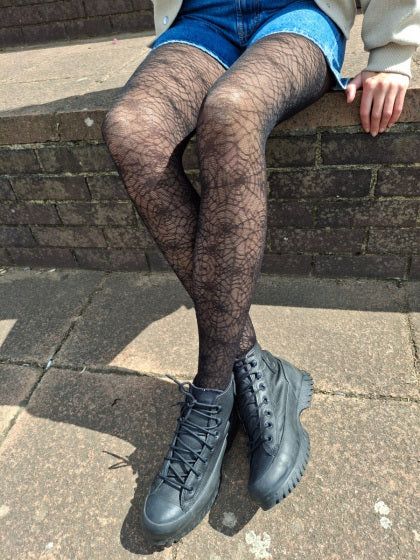 Cobweb design tights AXZ1