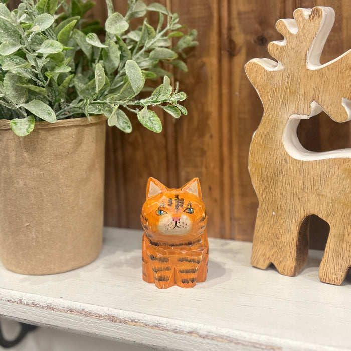 Hand Painted Wood Cat
